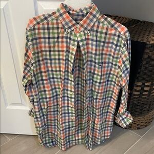 Like New. Vineyard Vines Orange, Green, and Blue Checkered Shirt. Men’s Medium
